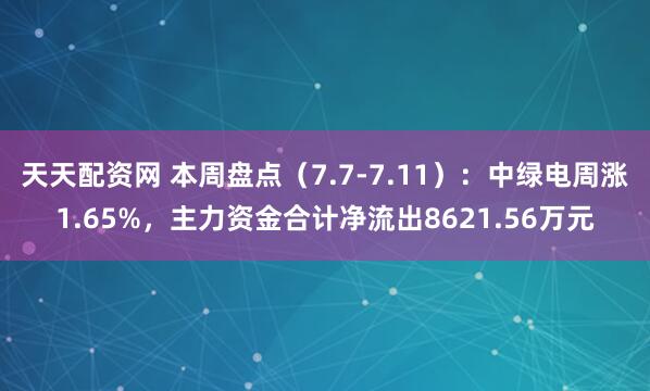天天配资网 本周盘点（7.7-7.11）：中绿电周涨1.65%，主力资金合计净流出8621.56万元